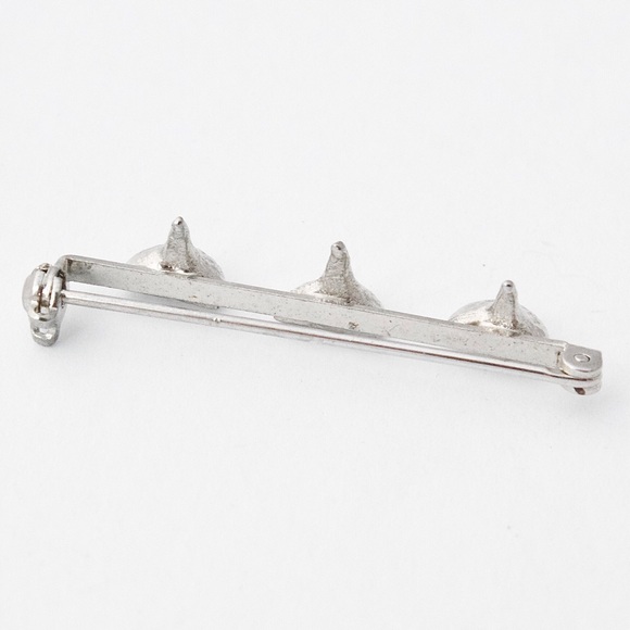 Vintage Hershey Kiss Brooch Pin Silver Tone Three Chocolate Candy - Picture 3 of 4